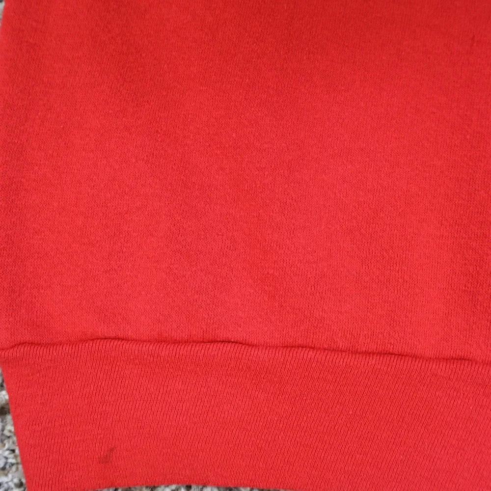 Vintage 80s Arkansas Razorbacks Sweatshirt Large Red Cotton Blend Raglan NCAA - Picture 6 of 14